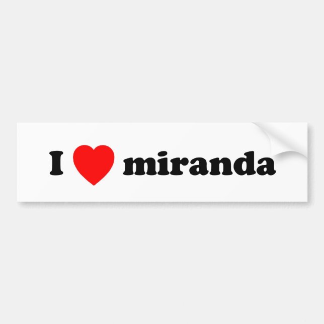 I heart miranda bumper sticker (Front)
