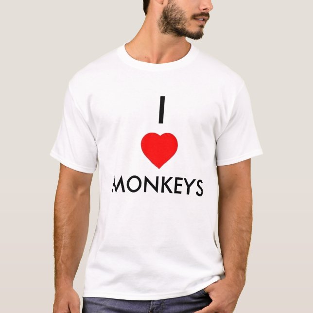 I Heart Monkeys T-Shirt (Front)