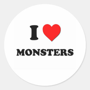 I Heart Monsters Classic Round Sticker