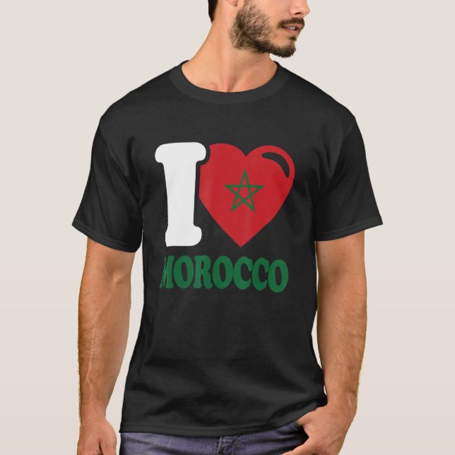 I Heart Morocco. Beautiful Morocco Flag - I Love M T-Shirt (Front)