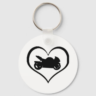I heart motorcycling key ring