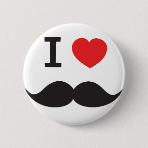 I Heart Moustache 6 Cm Round Badge
