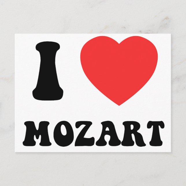 I Heart Mozart Postcard (Front)