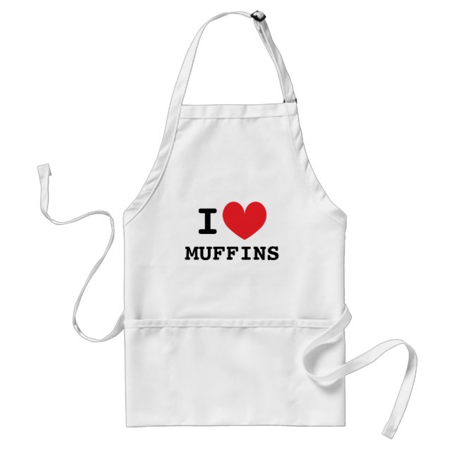 I heart muffins kitchen apron for baking (Front)