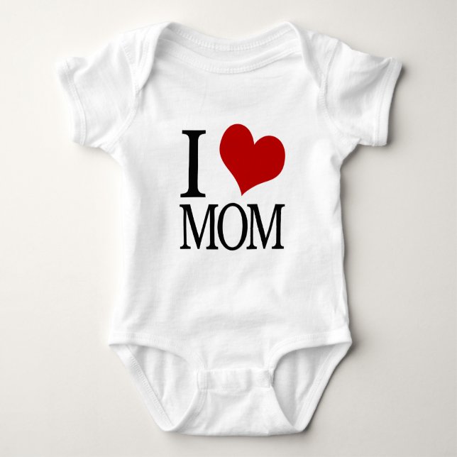 I Heart Mum (I Love Mum) Baby Onsie Bodysuit (Front)
