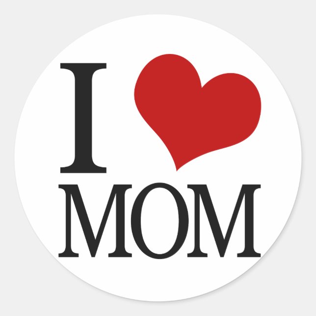 I Heart Mum (I Love Mum) Classic Round Sticker (Front)