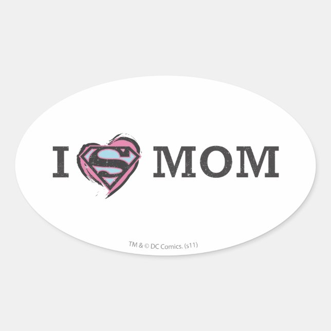 I Heart Mum Oval Sticker (Front)