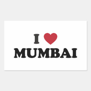 I Heart Mumbai India Rectangular Sticker