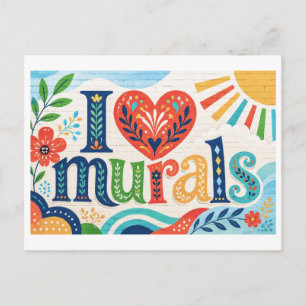 "I [Heart] Murals" Postcard