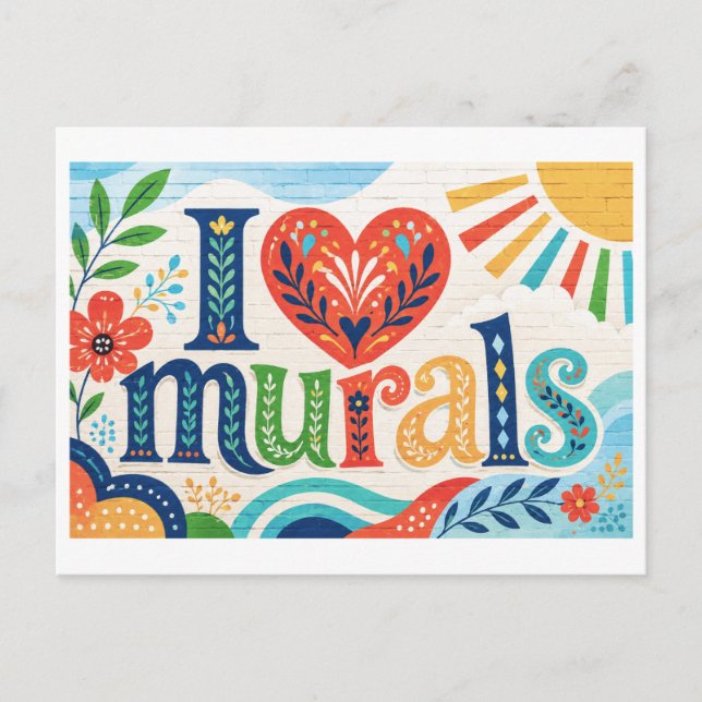 "I [Heart] Murals" Postcard (Front)