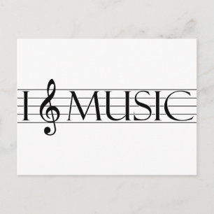 i heart music 2 postcard