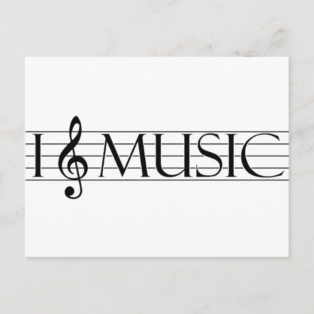 i heart music 2 postcard (Front)