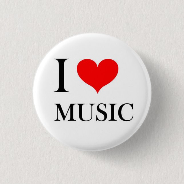 I Heart Music 3 Cm Round Badge (Front)