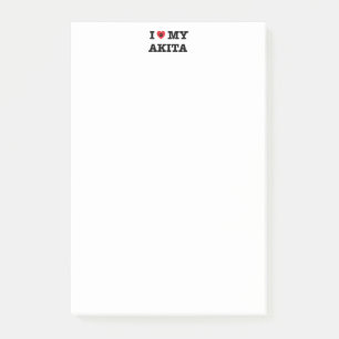 I Heart My Akita 4 x 6 Post-it Notes
