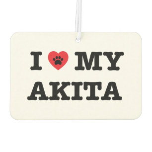 I Heart My Akita Car Air Freshener