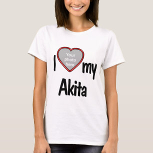 I Heart My Akita - Photo Drop In T-Shirt