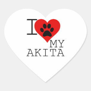 I heart my Akita Sticker