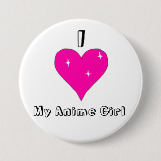 I heart My Anime Girl 7.5 Cm Round Badge