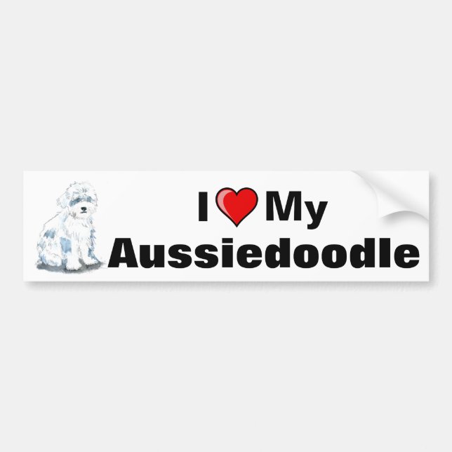 I Heart My Aussiedoodle Bumper sticker (Front)