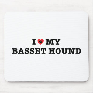 I Heart My Basset Hound Mouse Pad