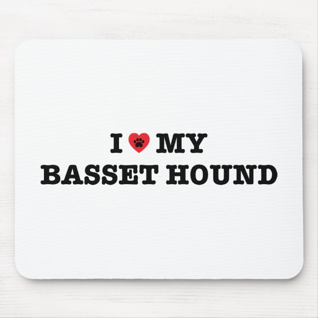 I Heart My Basset Hound Mouse Pad (Front)
