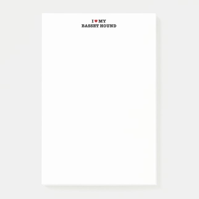 I Heart My Basset Hound Post-it Notes (Front)