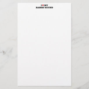 I Heart My Basset Hound Stationery