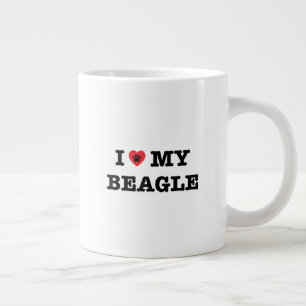 I Heart My Beagle Jumbo Coffee Mug