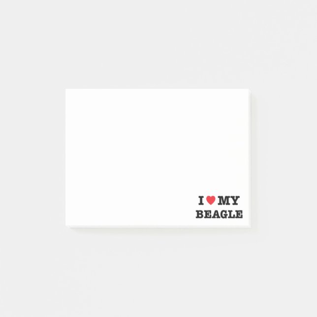 I Heart My Beagle Post-it Notes (Front)