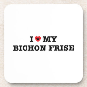 I Heart My Bichon Frise Coaster
