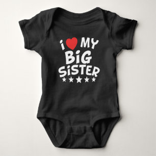 I Heart My Big Sister Baby Bodysuit