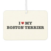 I Heart My Boston Terrier Car Air Freshener