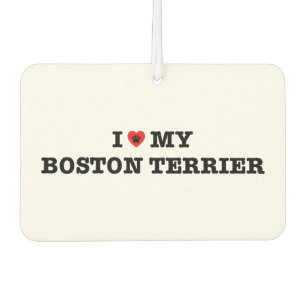 I Heart My Boston Terrier Car Air Freshener