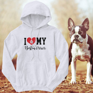 I Heart My Boston Terrier   Hoodie