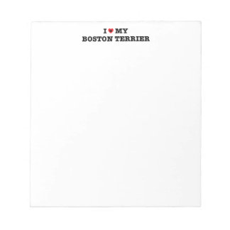 I Heart My Boston Terrier Notepad