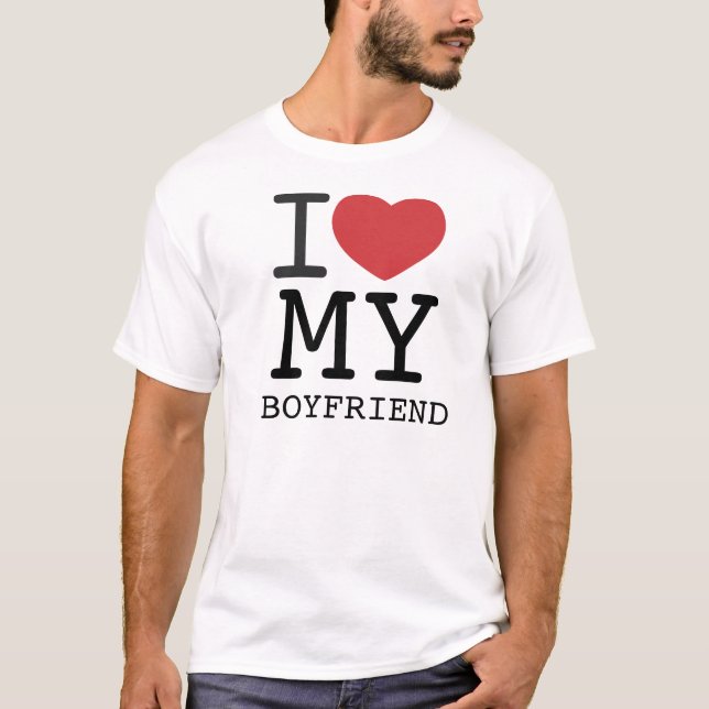 I HEART MY BOYFRIEND customisable T-Shirt (Front)