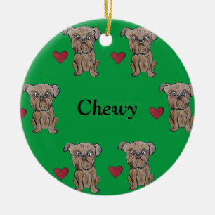 I heart My Brussels Griffon Customise Name Ceramic Tree Decoration