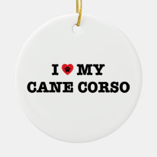 I Heart My Cane Corso Ceramic Tree Decoration