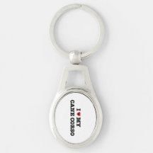 I Heart My Cane Corso Metal Keychain