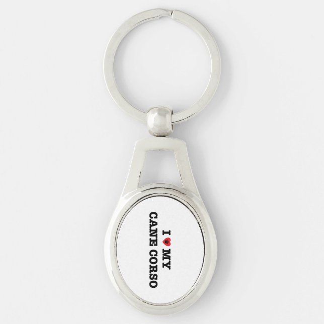 I Heart My Cane Corso Metal Keychain (Front)