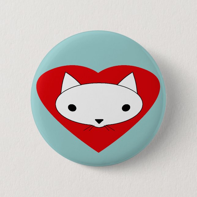 I heart my cat button pinback (Front)