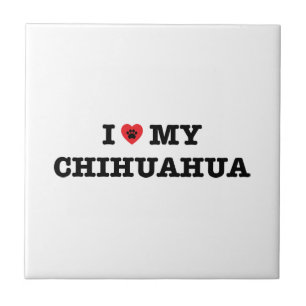 I Heart My Chihuahua Ceramic Tile