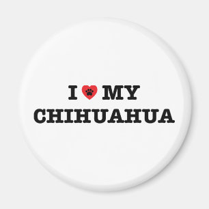 I Heart My Chihuahua Fridge Magnet