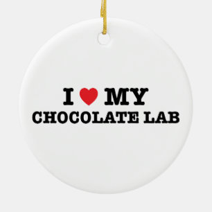 I Heart My Chocolate Lab Ornament