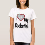I Heart My Cockatiel Upload Your Pet Bird's Photo T-Shirt<br><div class="desc">This fun t-shirt will let you show how much you love your Cockatiel! The shirt features a fun heart shaped photo drop-in frame where you can upload a photo of your own Cockatiel. Bird lovers will fall in love with this fun customisable t-shirt that allows you to upload your own...</div>