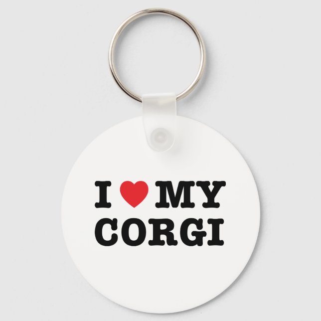 I Heart My Corgi Keychain (Front)