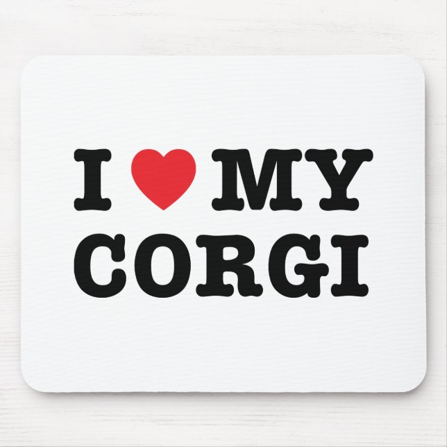 I Heart My Corgi Mousepad (Front)