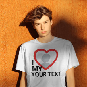 I heart my customisable photo text tshirts