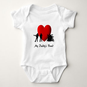 I Heart My Daddy's Band Custom Musicians Design Baby Bodysuit