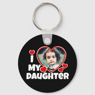 I Heart My Daughter Personalised Photo Key Ring